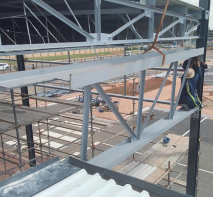 Village Mall Klerksdorp — Walkway & canopy framing detail