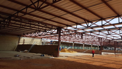 Station Road Complex — Mafikeng — Roof sheeting installed — covered shell complete