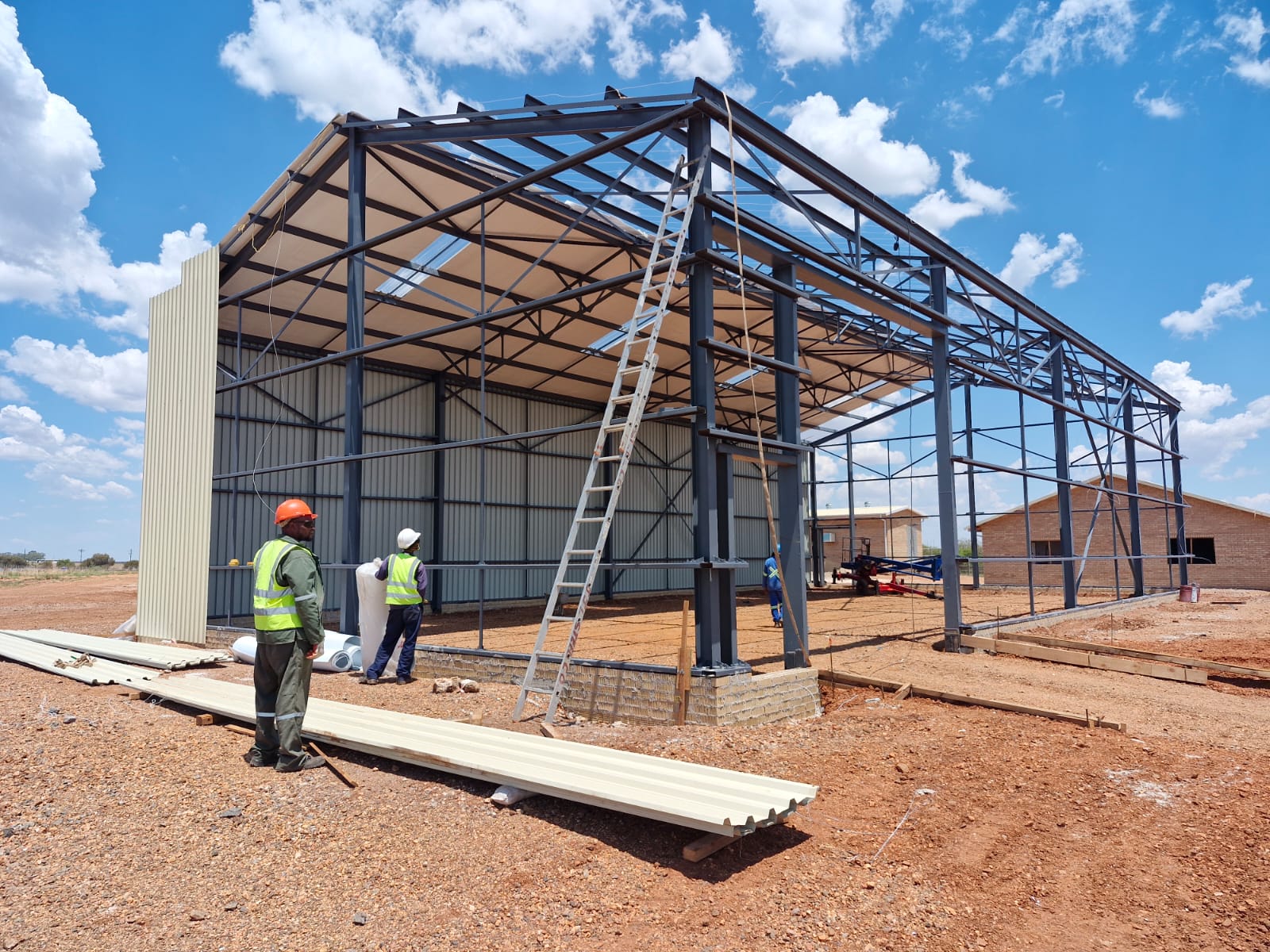 WBHO Solar Plant — Bakerville — Wall sheeting installation