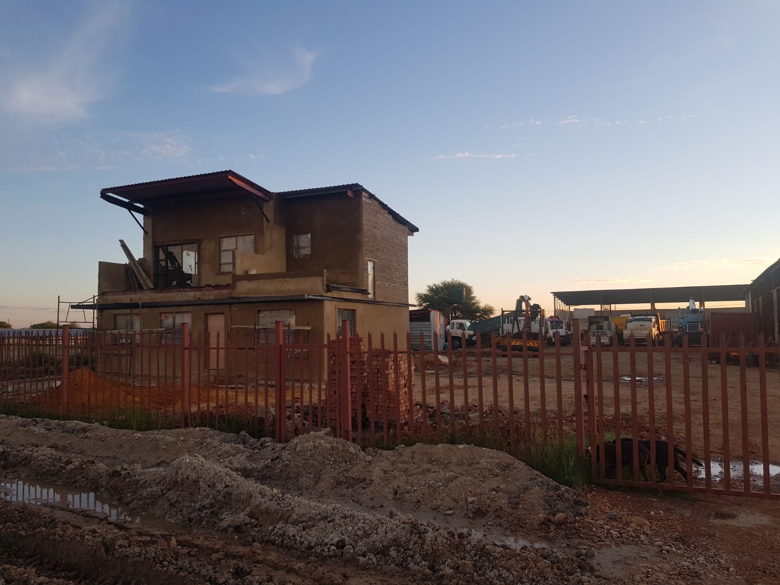 JJL Main Office — Build Process — Step 5 — Plastered shell, roof complete