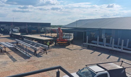 Village Mall Klerksdorp — Finished steel loaded for transport to site