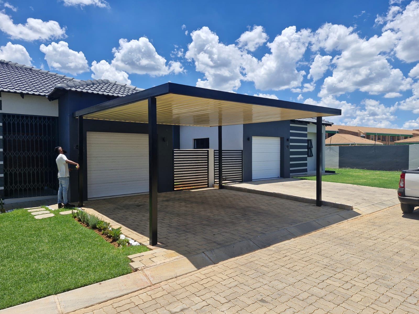 Melrose Carports — Double carport — angled view