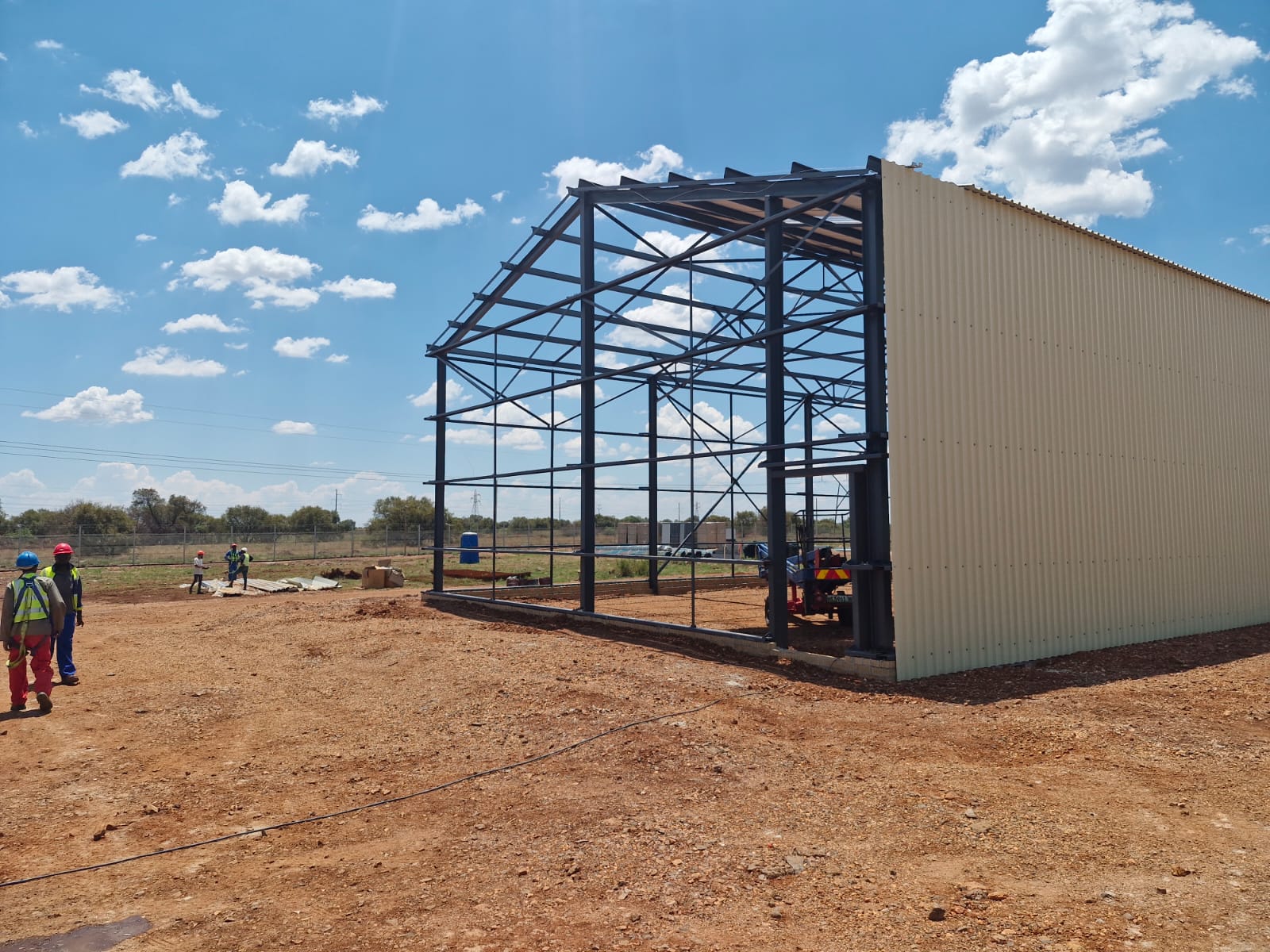 WBHO Solar Plant — Bakerville — Side cladding in progress