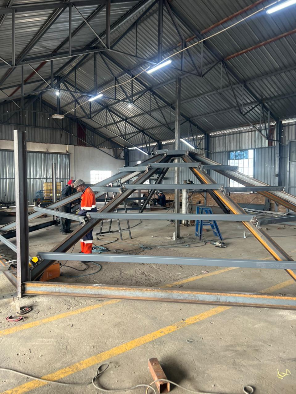 Saint Gabriel Church — Workshop fabrication — pyramid lantern frame