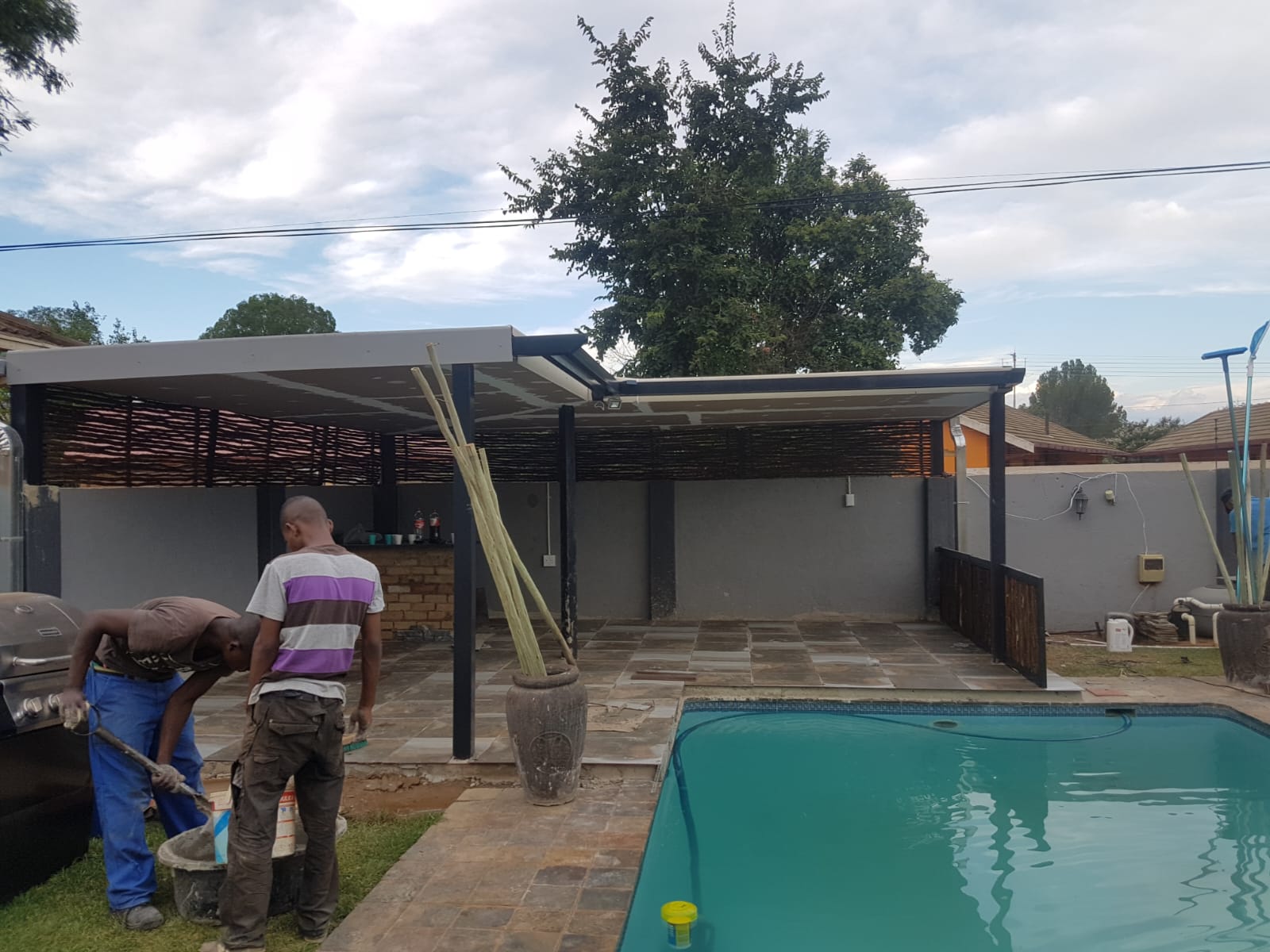 Poolside Decks — Roof installed